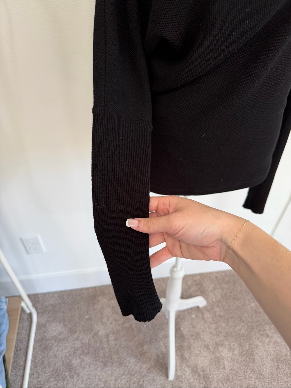 Enza Costa Slouch Top in Black Off-Shoulder Knit Sweater - Picture 5 of 7